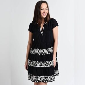 ROLLER RABBIT WOMEN'S ALEPH EMBROIDERED PAMELA DRESS - 100% Cotton - Size Medium